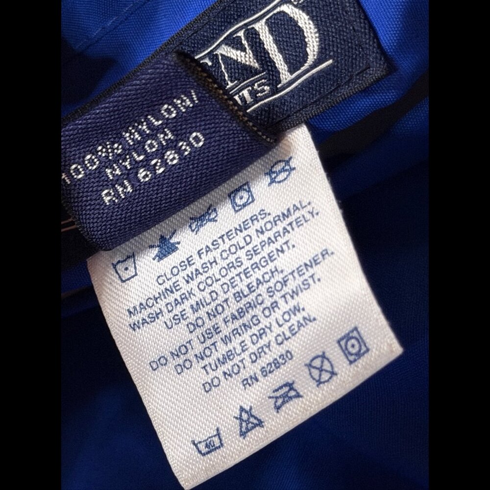 Lands End Reversible Jacket XL Mens Blue Green 100% Nylon Hooded Rain Coat - Picture 11 of 12
